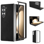 Til Samsung Galaxy Z Fold6 5G Etui PU Læderbelagt PC Beskyttende Telefoncover