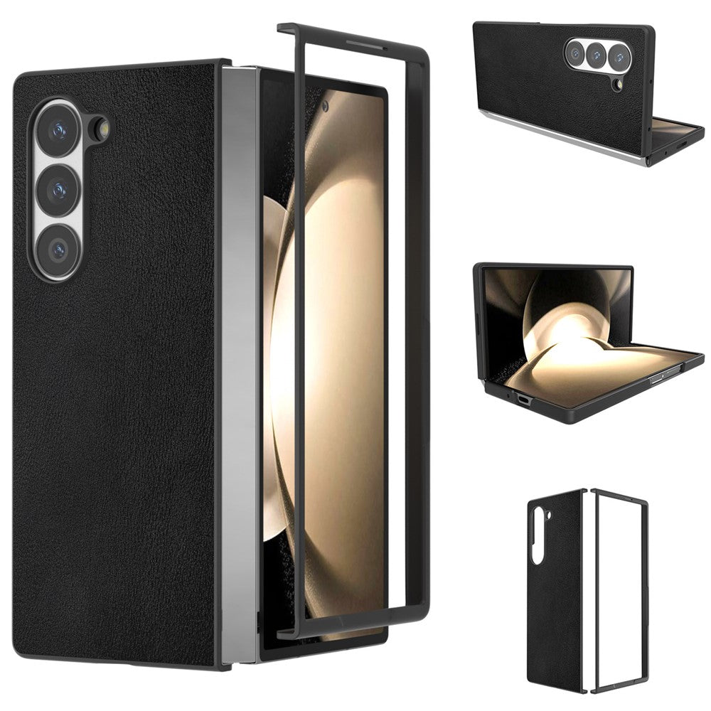 Til Samsung Galaxy Z Fold6 5G Etui PU Læderbelagt PC Beskyttende Telefoncover
