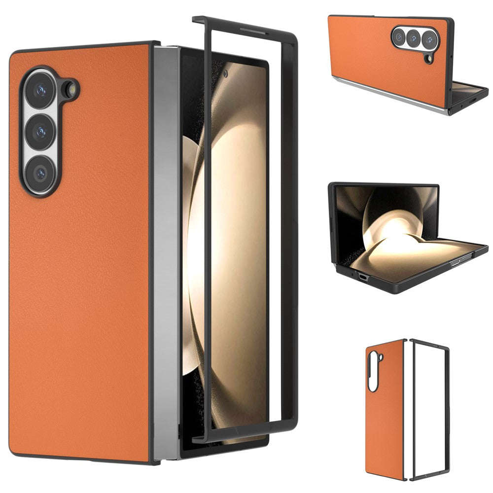 Til Samsung Galaxy Z Fold6 5G Etui PU Læderbelagt PC Beskyttende Telefoncover