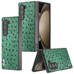 ABEEL For Samsung Galaxy Z Fold6 5G Case Genuine Cow Leather+PC Cover Ostrich Texture