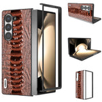 ABEEL Til Samsung Galaxy Z Fold6 5G Etui Krokodille Tekstur Ægte Koskind Bagsidedæksel