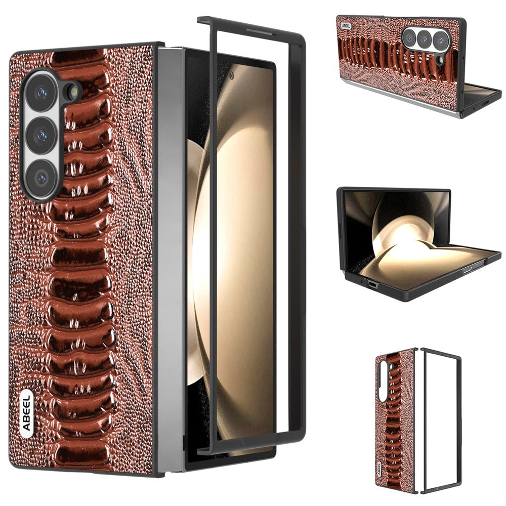 ABEEL Til Samsung Galaxy Z Fold6 5G Etui Krokodille Tekstur Ægte Koskind Bagsidedæksel