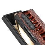ABEEL Til Samsung Galaxy Z Fold6 5G Etui Krokodille Tekstur Ægte Koskind Bagsidedæksel