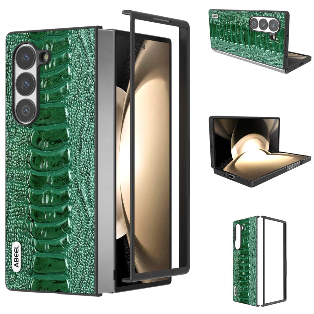 ABEEL Til Samsung Galaxy Z Fold6 5G Etui Krokodille Tekstur Ægte Koskind Bagsidedæksel
