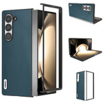 ABEEL For Samsung Galaxy Z Fold6 5G Case Genuine Cow Leather+PC Phone Cover