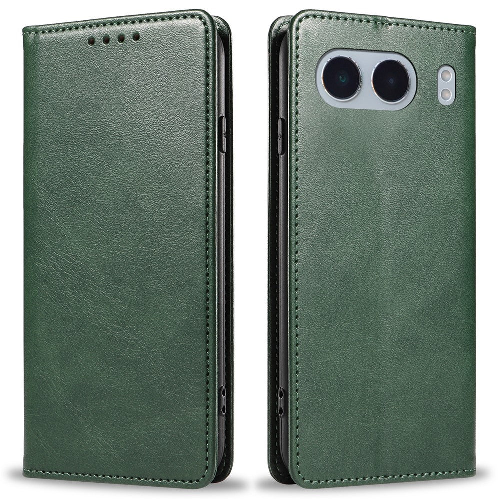 OnePlus Nord 4 Plånboksfodral Läder Folio mobilfodral Magnetisk Absorberande Kalvstruktur