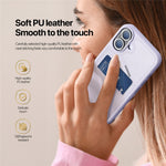 DUX DUCIS Rafi II Series for iPhone 16 Plus Magnetic Phone Case Card Holder Leather Back Cover