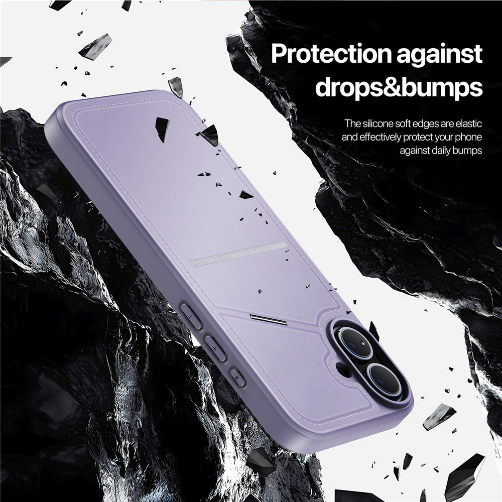 DUX DUCIS Rafi II Series for iPhone 16 Plus Magnetic Phone Case Card Holder Leather Back Cover