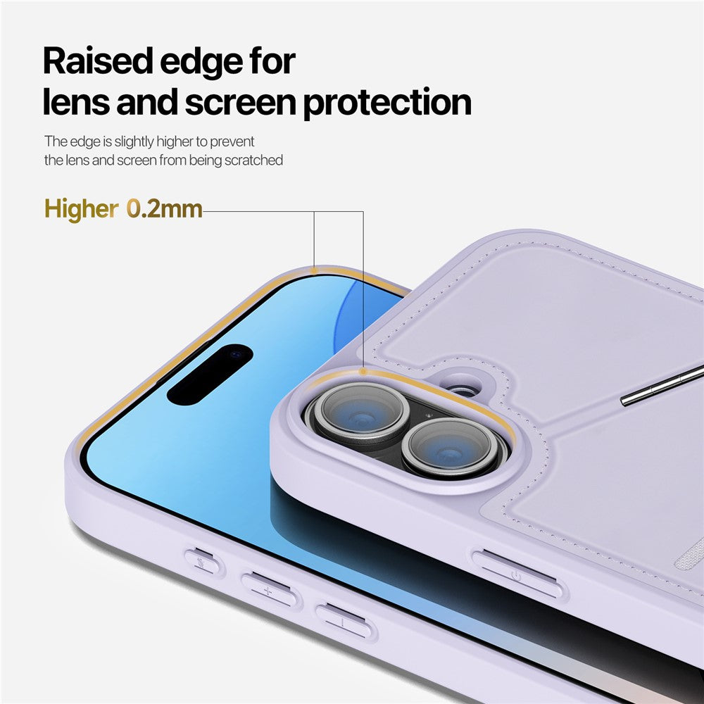 DUX DUCIS Rafi II Series for iPhone 16 Plus Magnetic Phone Case Card Holder Leather Back Cover