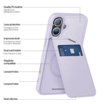 DUX DUCIS Rafi II Series for iPhone 16 Plus Magnetic Phone Case Card Holder Leather Back Cover