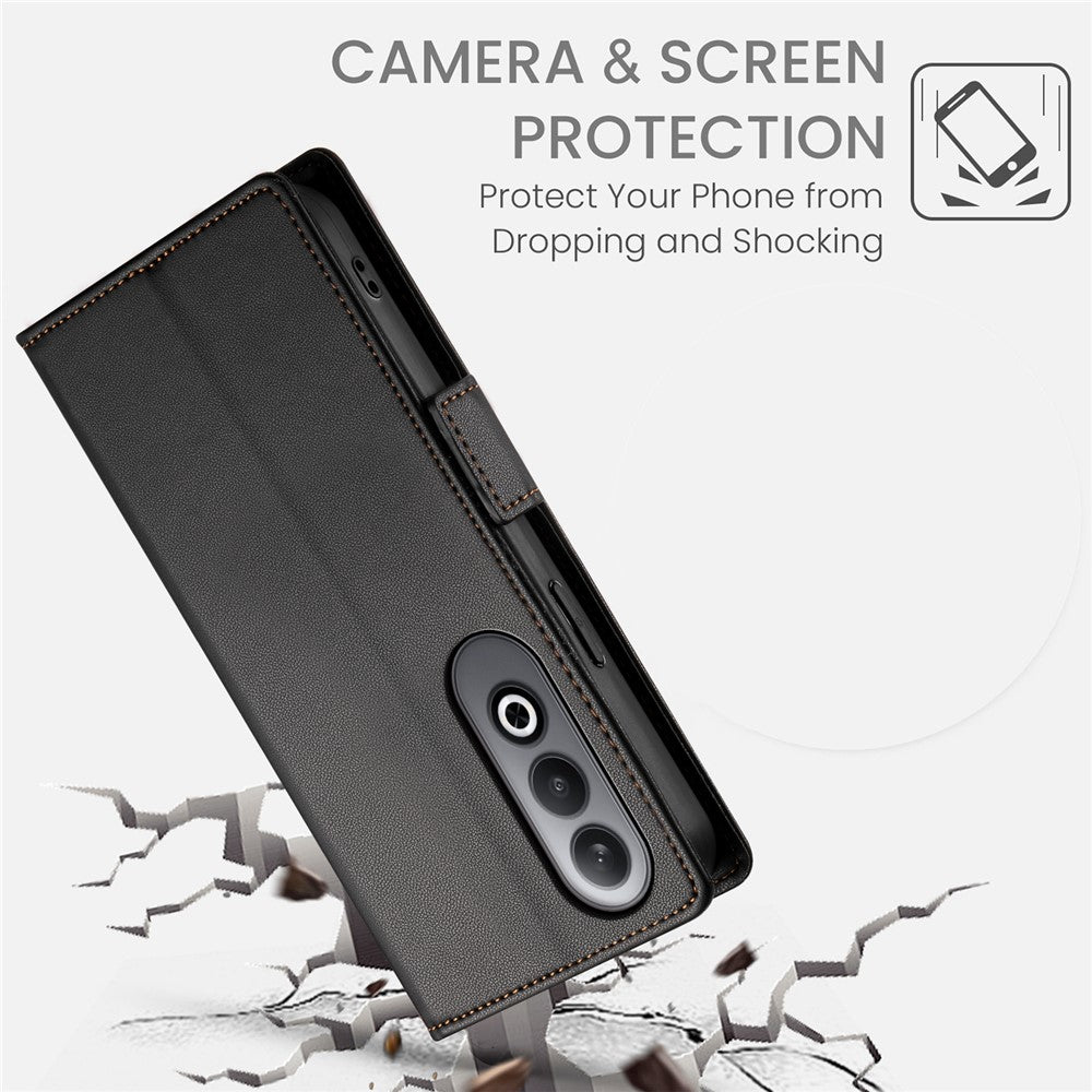 DF-010 For Oppo K12 / OnePlus Nord CE4 5G Stand Case Anti-Drop PU Leather Wallet Phone Cover