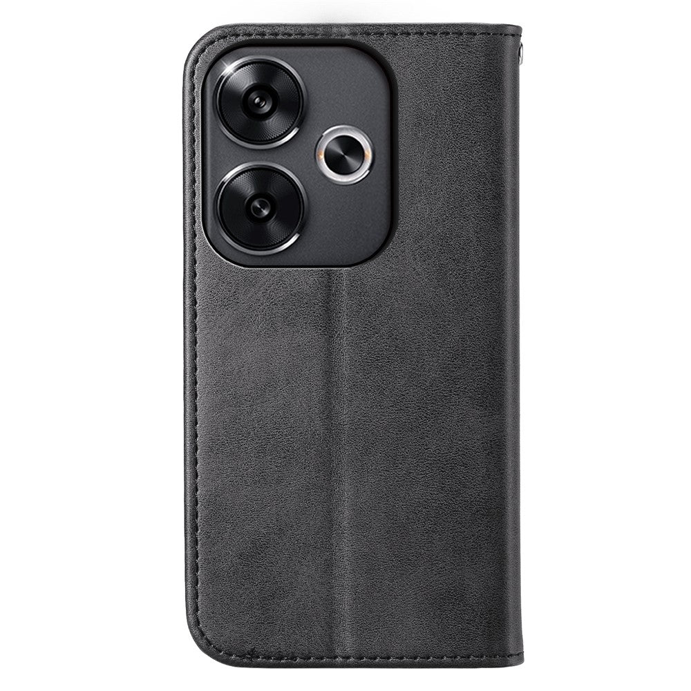 Xiaomi Redmi Turbo 3 5G / Poco F6 5G-skal med avtryck av kalvstruktur i läder, plånboksfodral