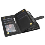 CSJ-P2 For iPhone 16 Pro Max Wallet Phone Case Stitching Leather Flip Cover with Straps