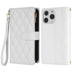 CSJ-P2 For iPhone 16 Pro Max Wallet Phone Case Stitching Leather Flip Cover with Straps
