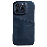 Til iPhone 16 Pro Cover Dobbelt Kortplads PU Læder + Hard PC Telefoncover