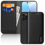 DUX DUCIS Hivo Series for iPhone 16 Pro Case Cowhide Leather Wallet Phone Cover Stand View