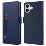 For iPhone 16 Case PU Leather Mirror Flip Phone Cover Card Holder
