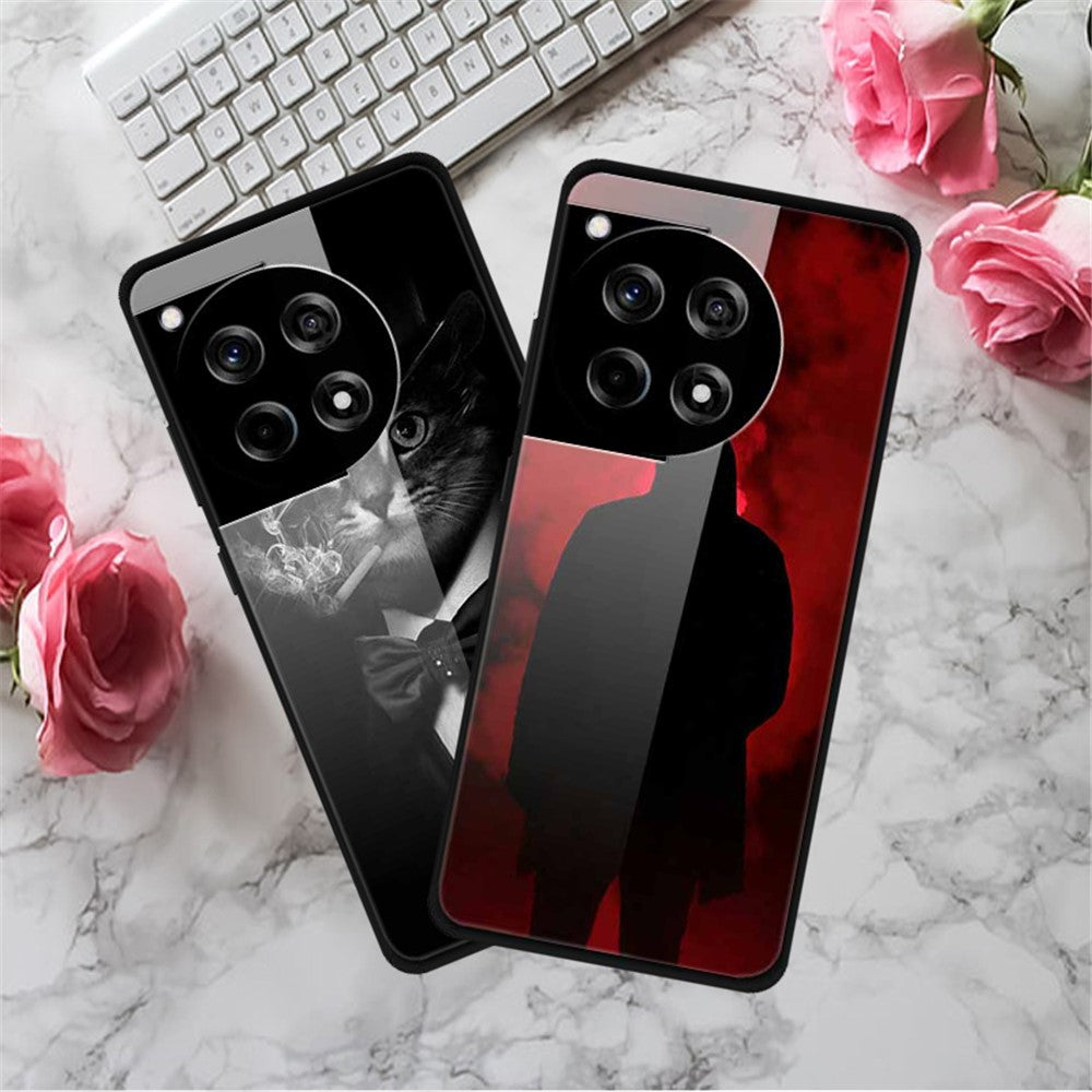 OnePlus 12R 5G / Ace 3 5G-skal Snyggt mönster PC+TPU+härdat glas Mobilskal