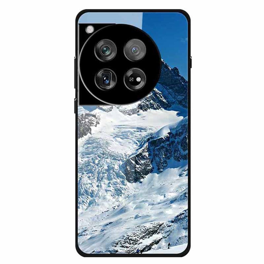 For OnePlus 12 5G Case Pattern Printing Tempered Glass Cell Phone Protection Cover