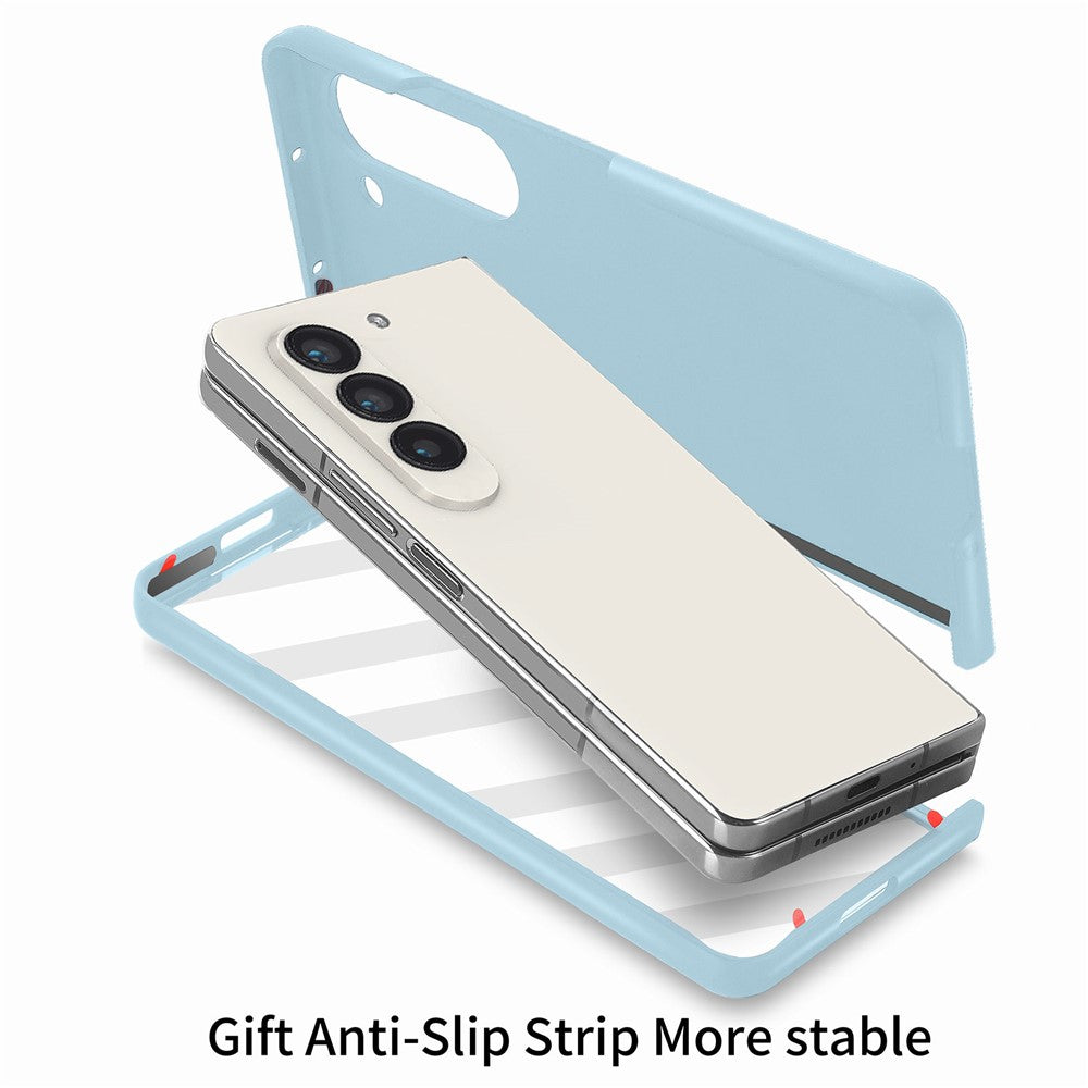 For Samsung Galaxy Z Fold6 5G Case Rubberized PC Phone Cover with Tempered Glass Film