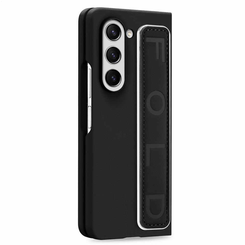 For Samsung Galaxy Z Fold6 5G Case Anti-Drop Wristband Leather+PC Phone Cover with Screen Film
