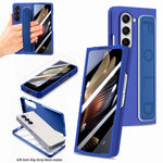 For Samsung Galaxy Z Fold6 5G Case Anti-Drop Wristband Leather+PC Phone Cover with Screen Film
