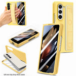 For Samsung Galaxy Z Fold6 5G Case Anti-Drop Wristband Leather+PC Phone Cover with Screen Film