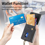 Til Samsung Galaxy Z Fold6 5G Etui Kickstand Korttaske Læder+PC Telefoncover med Rem