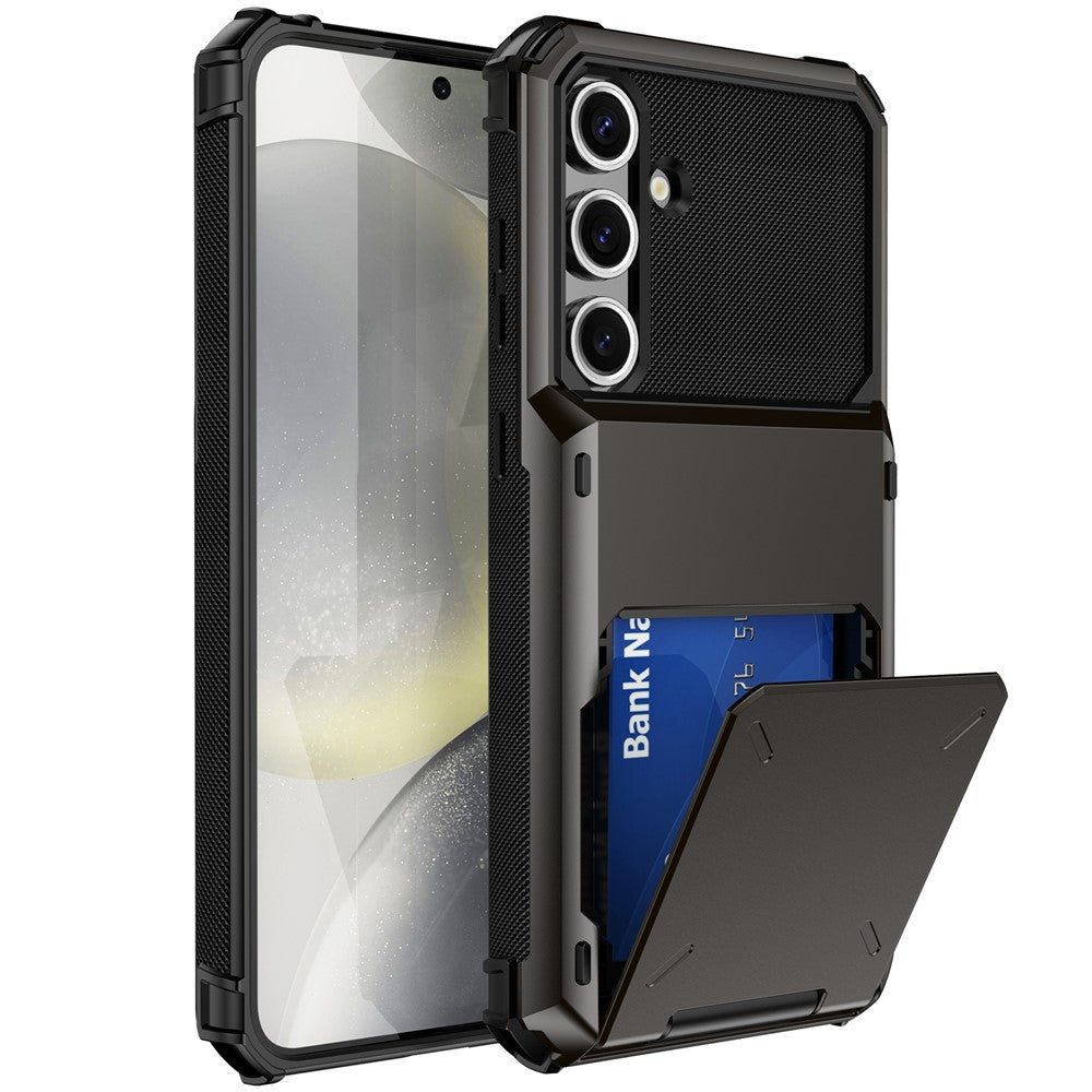 Samsung Galaxy S24 FE-skal PC+TPU-skal med dubbla lager och korthållare