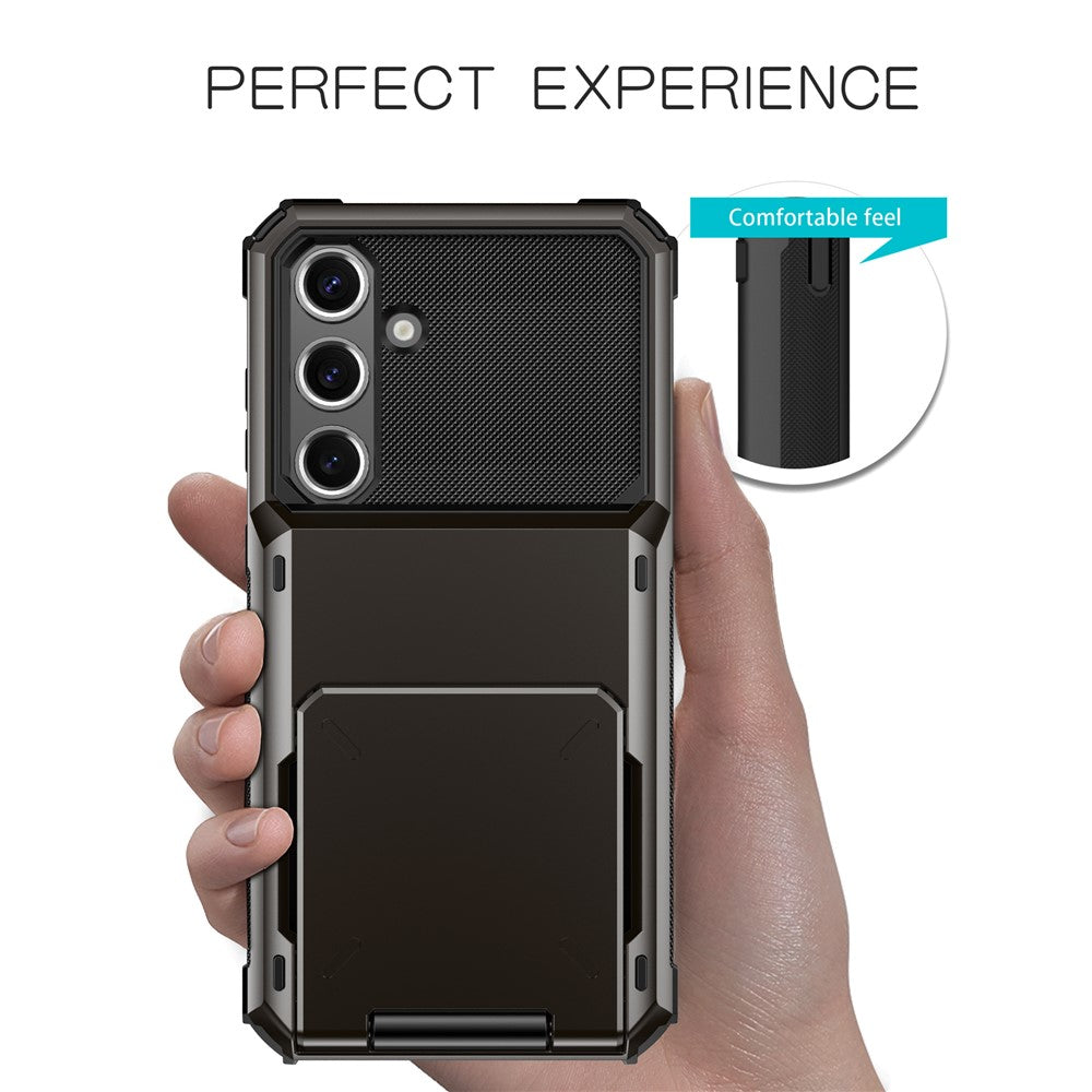 Samsung Galaxy S24 FE-skal PC+TPU-skal med dubbla lager och korthållare
