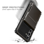 For Samsung Galaxy S24 FE Case PC+TPU Dual Layer Back Phone Cover with Card Holder