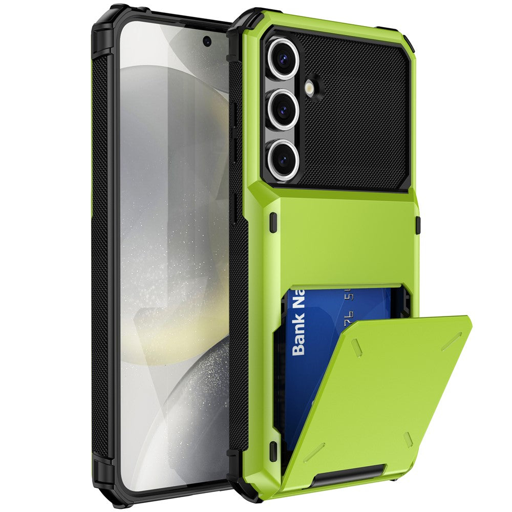 Samsung Galaxy S24 FE-skal PC+TPU-skal med dubbla lager och korthållare