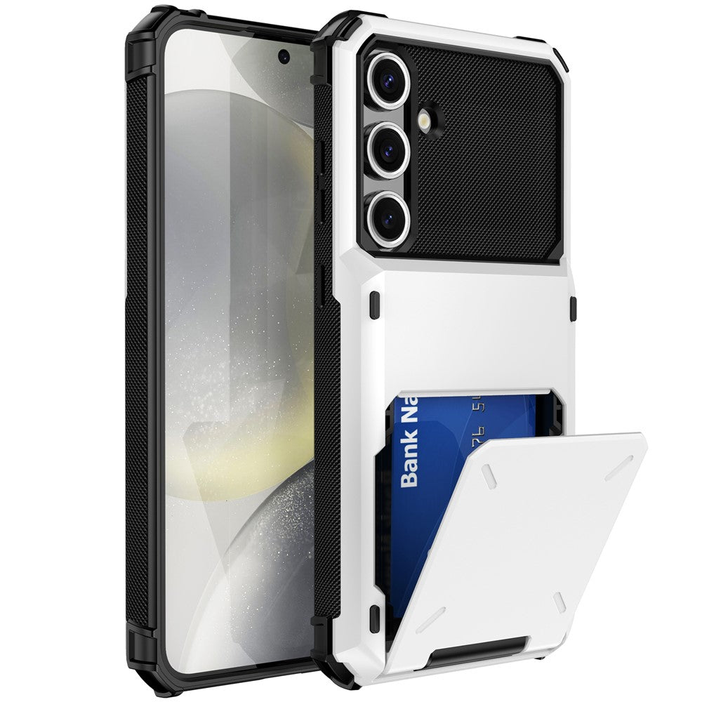 Samsung Galaxy S24 FE-skal PC+TPU-skal med dubbla lager och korthållare