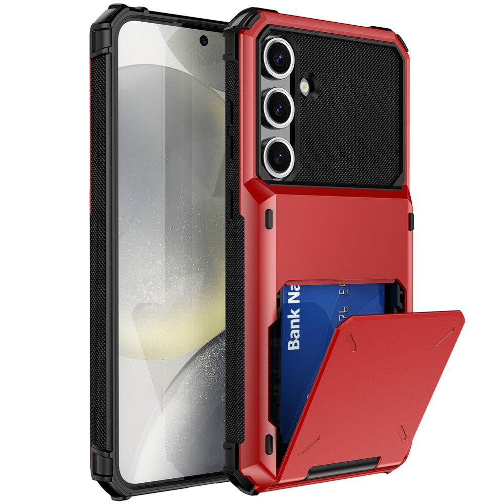 For Samsung Galaxy S24 FE Case PC+TPU Dual Layer Back Phone Cover with Card Holder