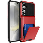 Samsung Galaxy S24 FE-skal PC+TPU-skal med dubbla lager och korthållare