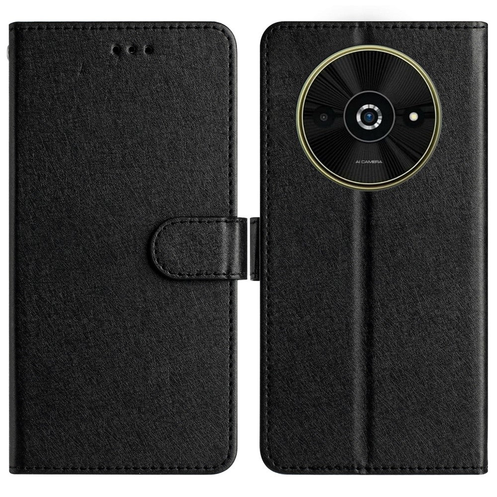 For Xiaomi Poco C61 4G / Redmi A3 4G Case Wallet Stand Leather Silk Texture Phone Cover