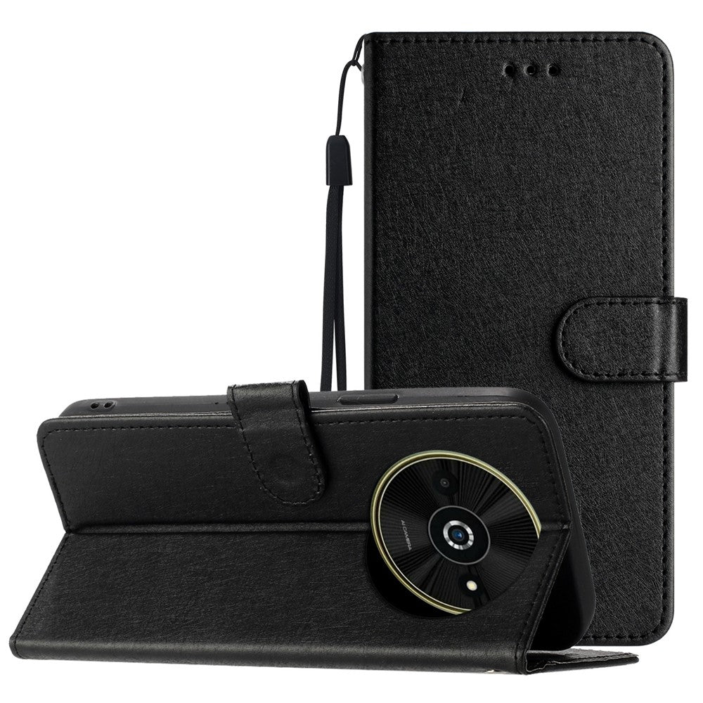 For Xiaomi Poco C61 4G / Redmi A3 4G Case Wallet Stand Leather Silk Texture Phone Cover