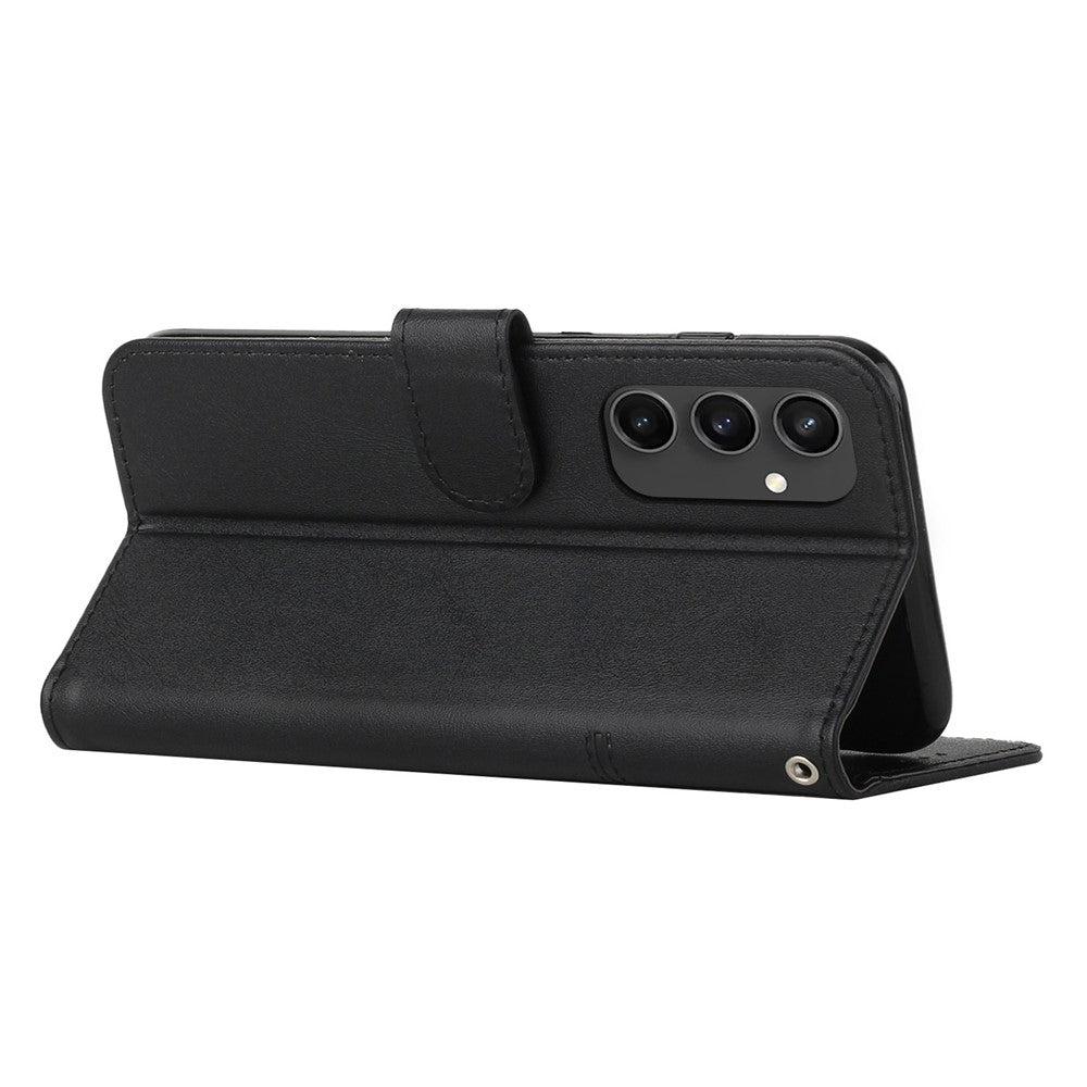 For Samsung Galaxy S24 FE Case Leather Phone Cover Stand Card Holder Slots Wrist Strap