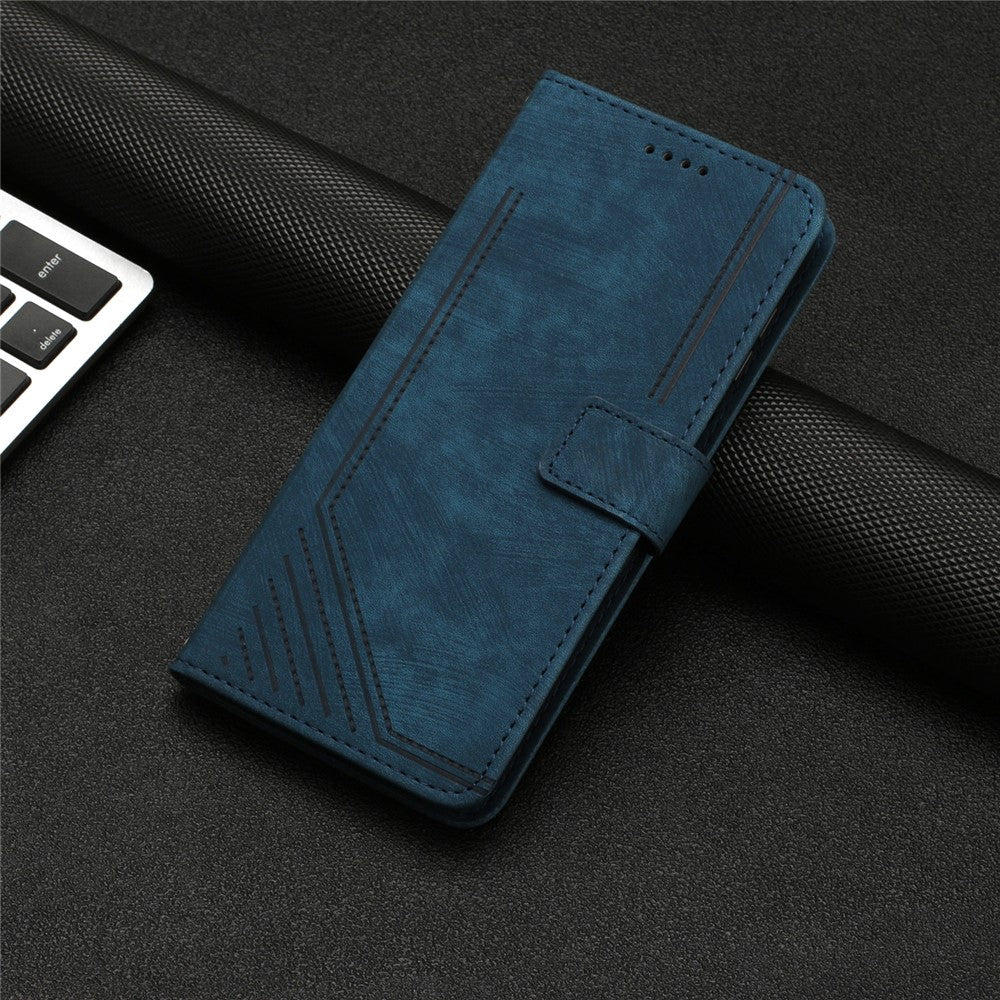 For Oppo Reno12 F 5G Case Shockproof Wallet PU Leather Flip Lines Phone Cover