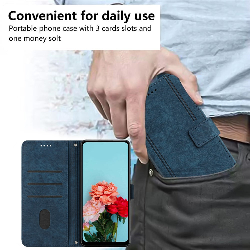 For Oppo Reno12 F 5G Case Shockproof Wallet PU Leather Flip Lines Phone Cover