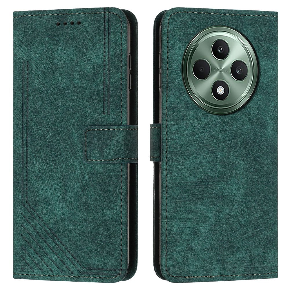 For Oppo Reno12 F 5G Case Shockproof Wallet PU Leather Flip Lines Phone Cover