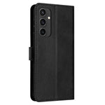 For Samsung Galaxy S24 FE Case PU Leather Purse Calf Texture Phone Cover with Hand Strap