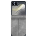For Samsung Galaxy Z Flip7 FE 5G / Z Flip6 5G Case Hinge Leather+PC Phone Cover with Rear Screen Film