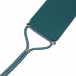 For iPhone 16 Case TPU Fiber Lining Scratch-Resistant Phone Cover with Necklace Cord Strap