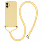 For iPhone 16 Case TPU Fiber Lining Scratch-Resistant Phone Cover with Necklace Cord Strap