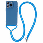 For iPhone 16 Pro Crossbody Case Flexible TPU Fiber Lining Anti-Shock Phone Cover