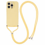 For iPhone 16 Pro Crossbody Case Flexible TPU Fiber Lining Anti-Shock Phone Cover