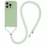 For iPhone 16 Pro Crossbody Case Flexible TPU Fiber Lining Anti-Shock Phone Cover