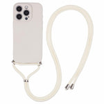 For iPhone 16 Pro Crossbody Case Flexible TPU Fiber Lining Anti-Shock Phone Cover