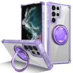For Samsung Galaxy S22 Ultra 5G Case Rotatable Magnetic Kickstand PC+TPU Phone Cover
